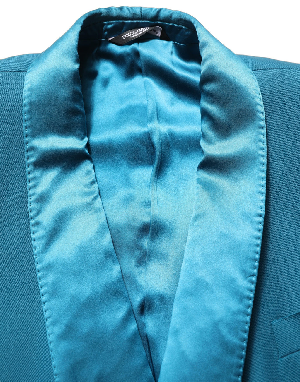 Dolce & Gabbana Teal Wool Double Breasted Formal Coat Blazer