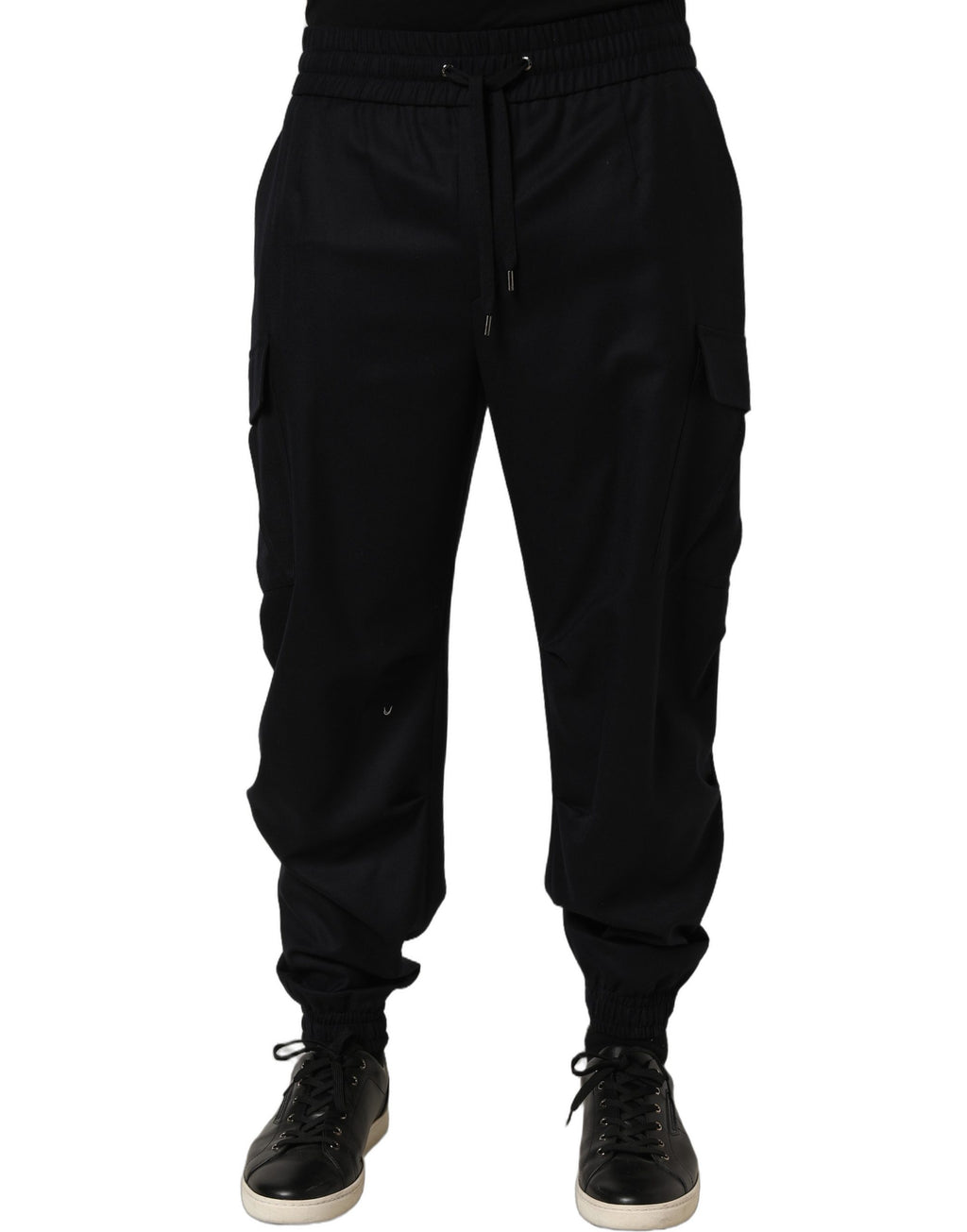 Dolce & Gabbana Black Mid Waist Cargo Jogger Sweatpants Pants