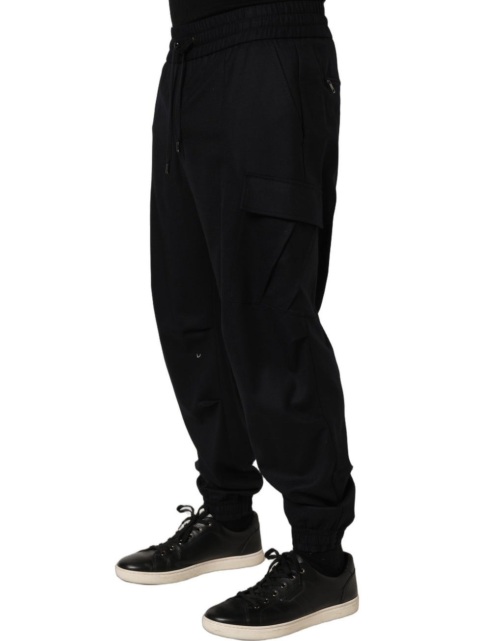 Dolce & Gabbana Black Mid Waist Cargo Jogger Sweatpants Pants