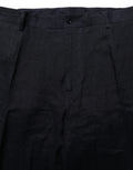 Dolce & Gabbana Black Linen Straight Leg Dress Trouser Pants