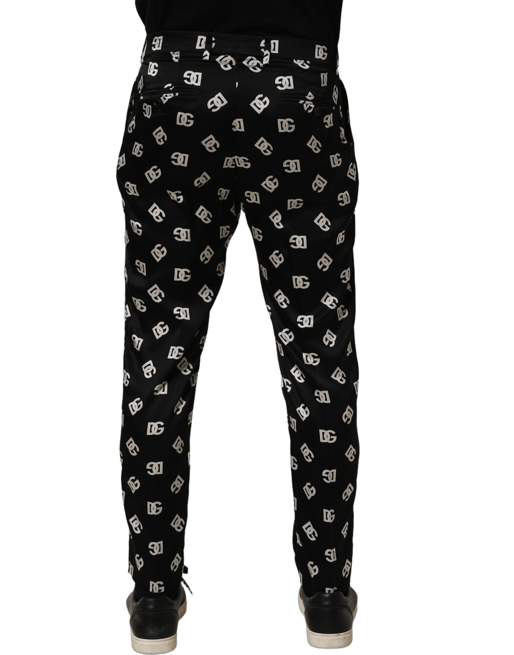 Dolce & Gabbana Black Silk Skinny Leg Dress Men Trouser Pants