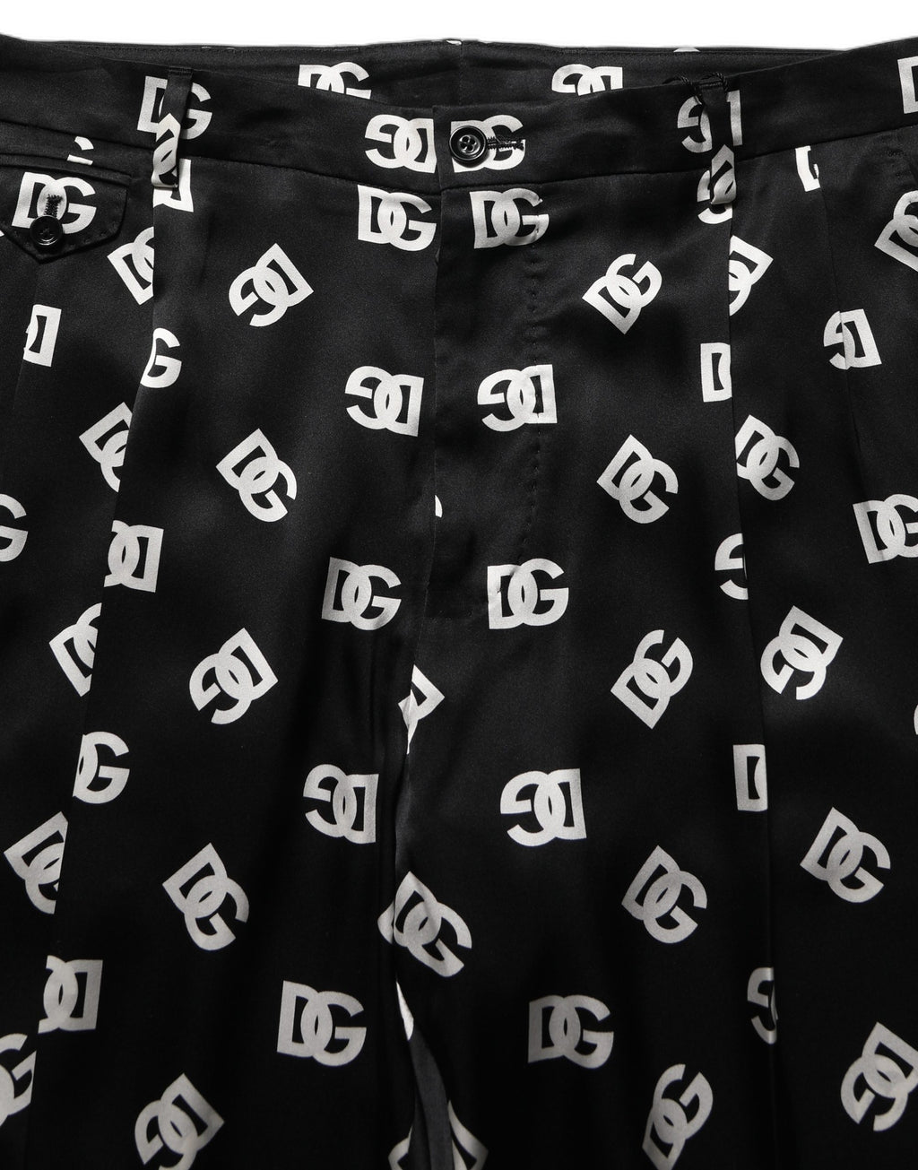 Dolce & Gabbana Black Silk Skinny Leg Dress Men Trouser Pants