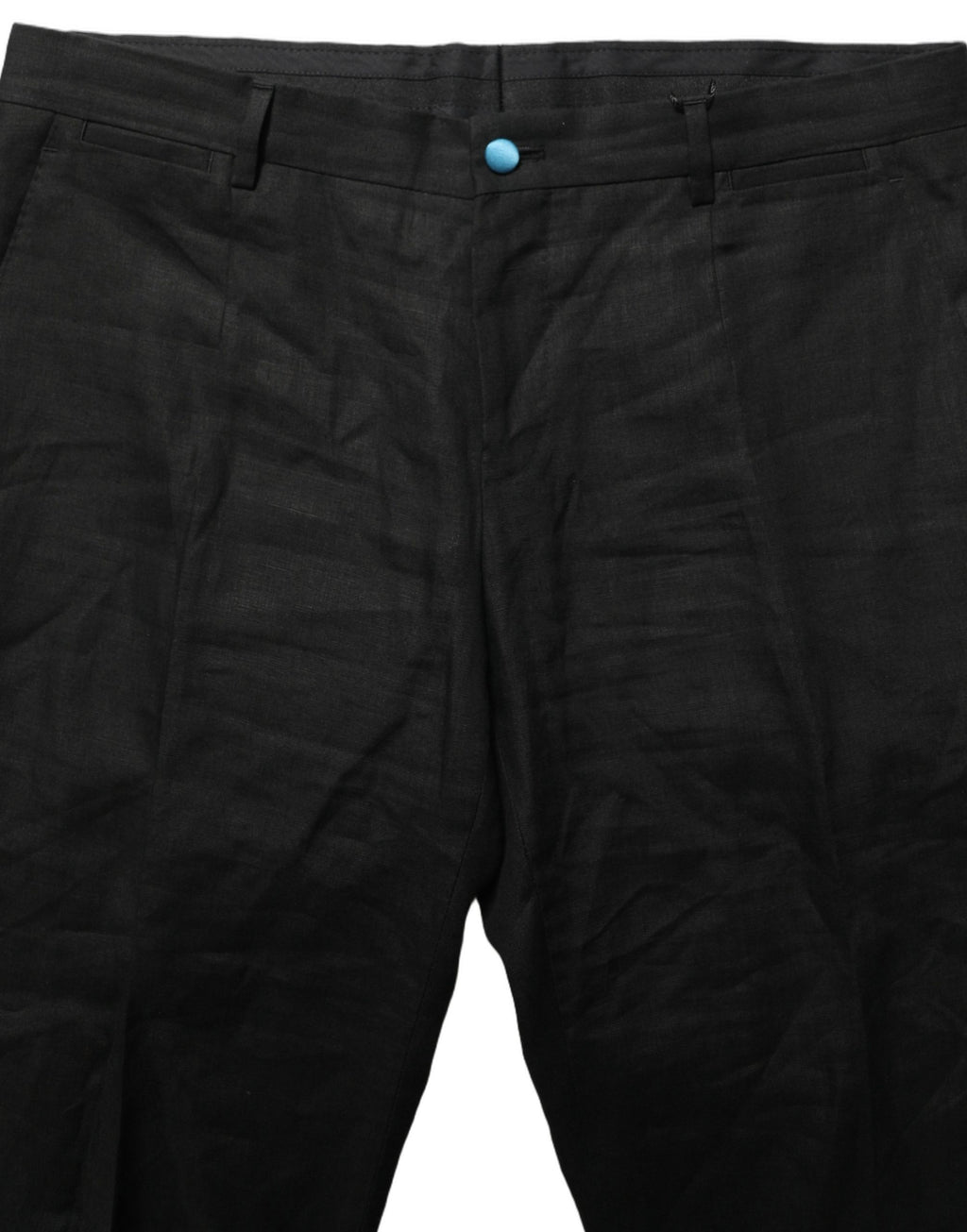 Dolce & Gabbana Black Linen Skinny Leg Dress Trouser Pants