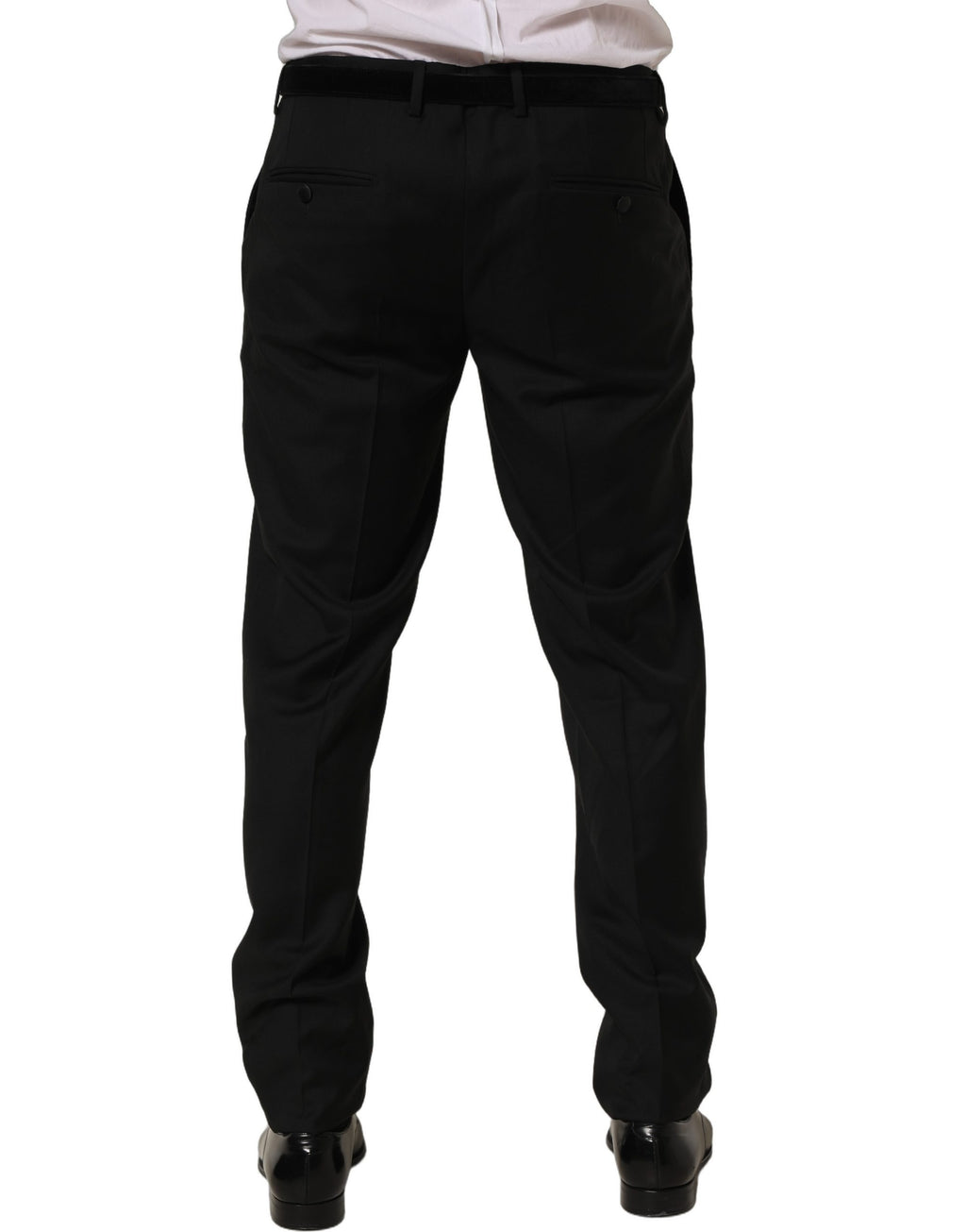 Dolce & Gabbana Black Wool Skinny Leg Dress Trouser Pants