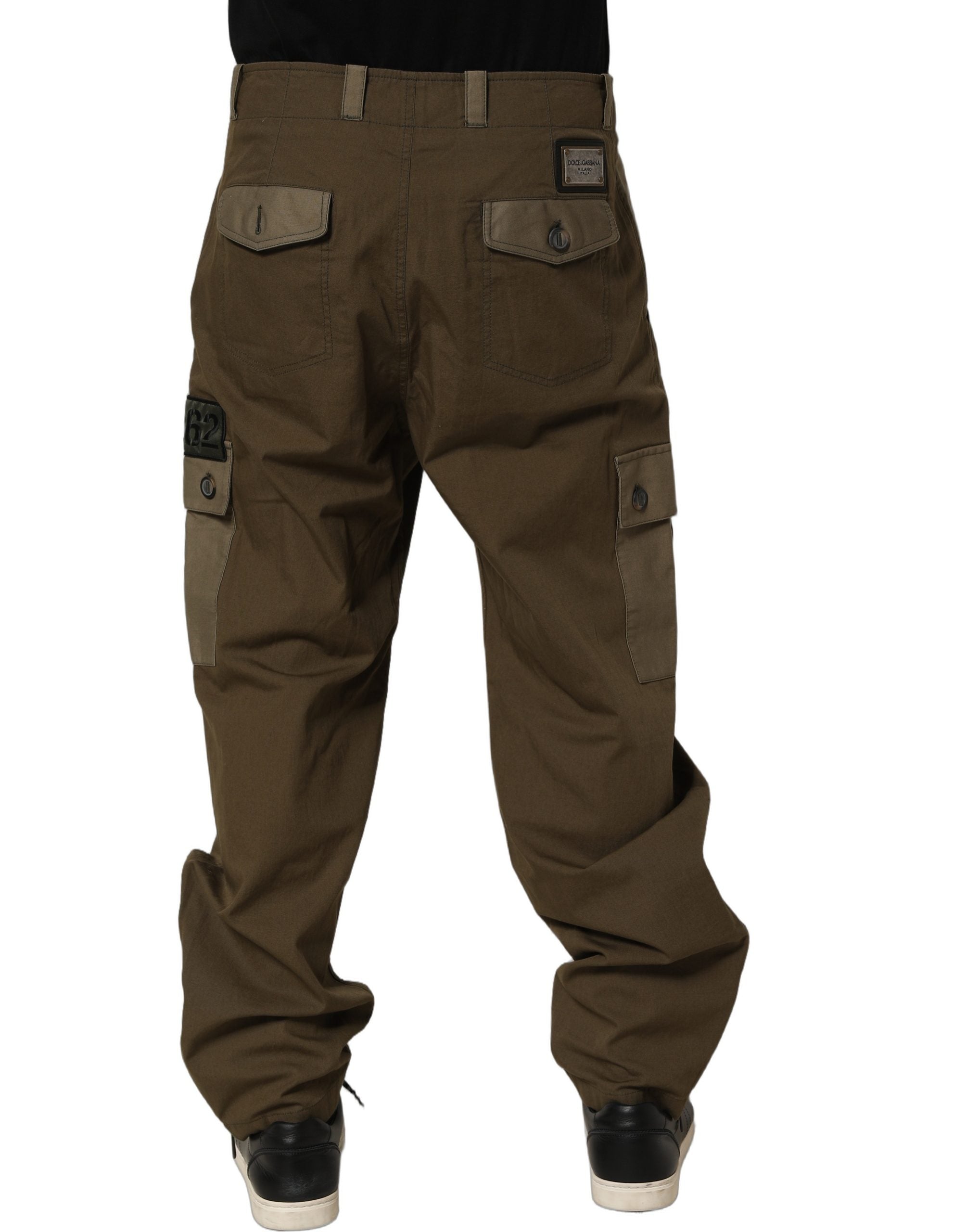 Dolce & Gabbana Brown Mid Waist Straight Cargo Trouser Pants