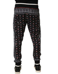 Dolce & Gabbana Black Bandana Crown Jogger Men Trouser Pants