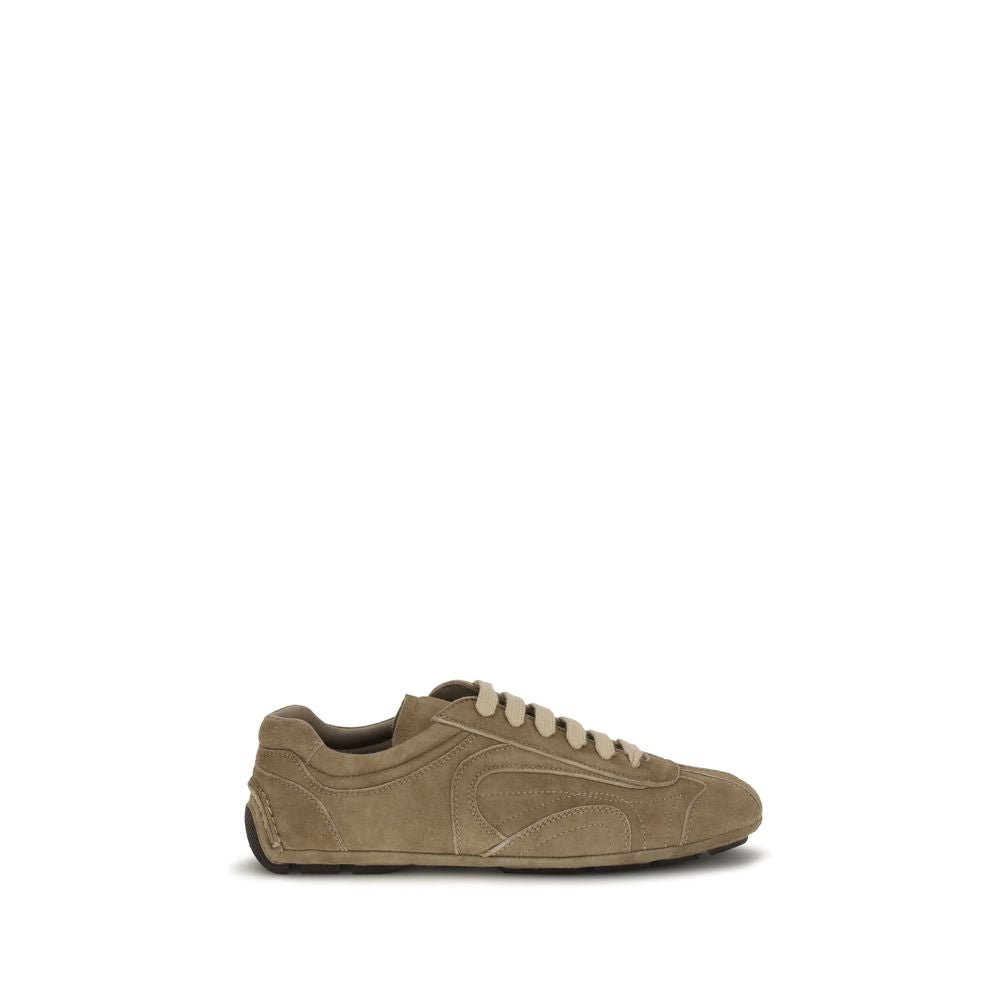 Prada Brown Calf Leather Bos Taurus Athletic Sneakers