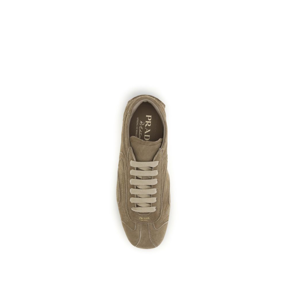 Prada Brown Calf Leather Bos Taurus Athletic Sneakers