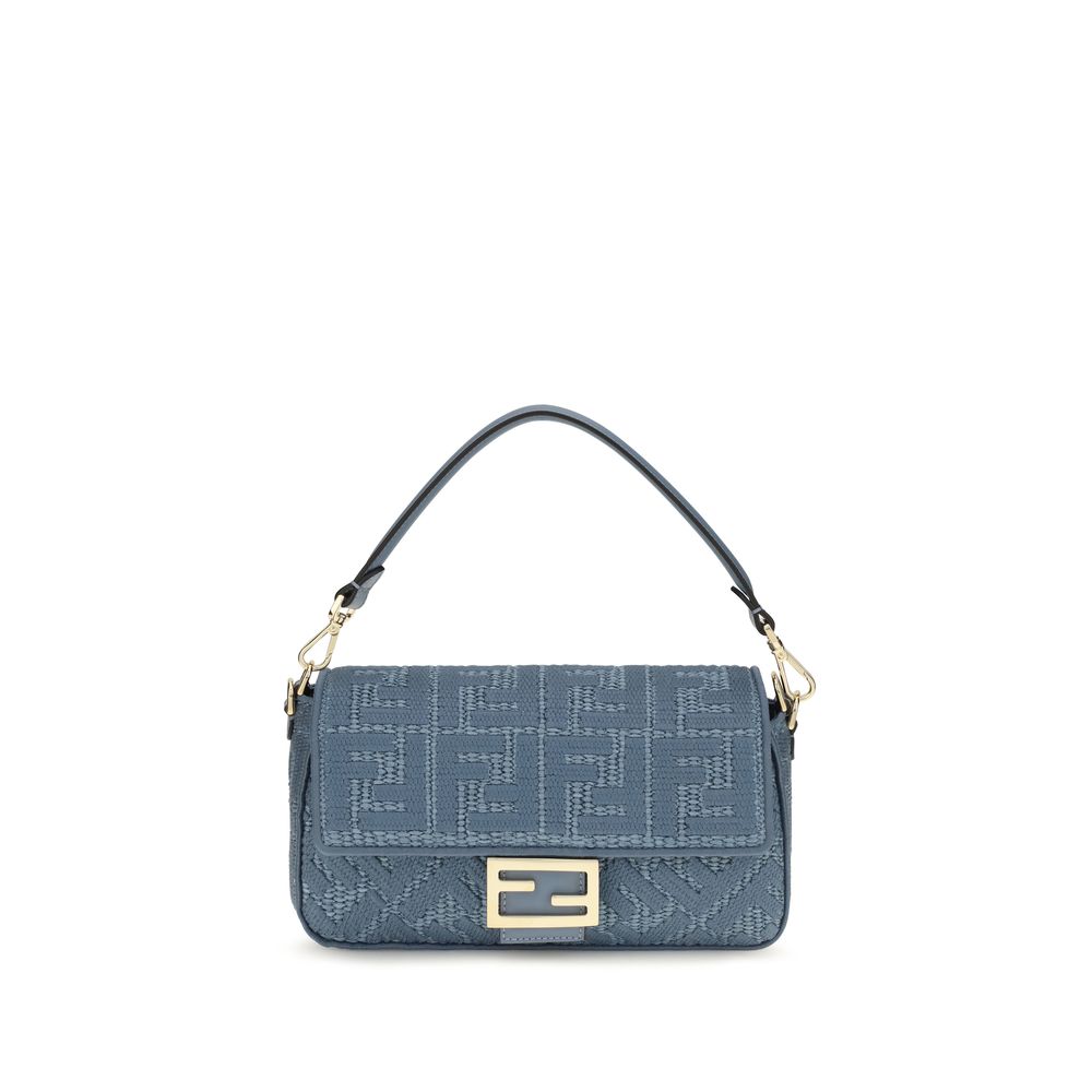 Fendi Blue Raffia Shoulder Bag