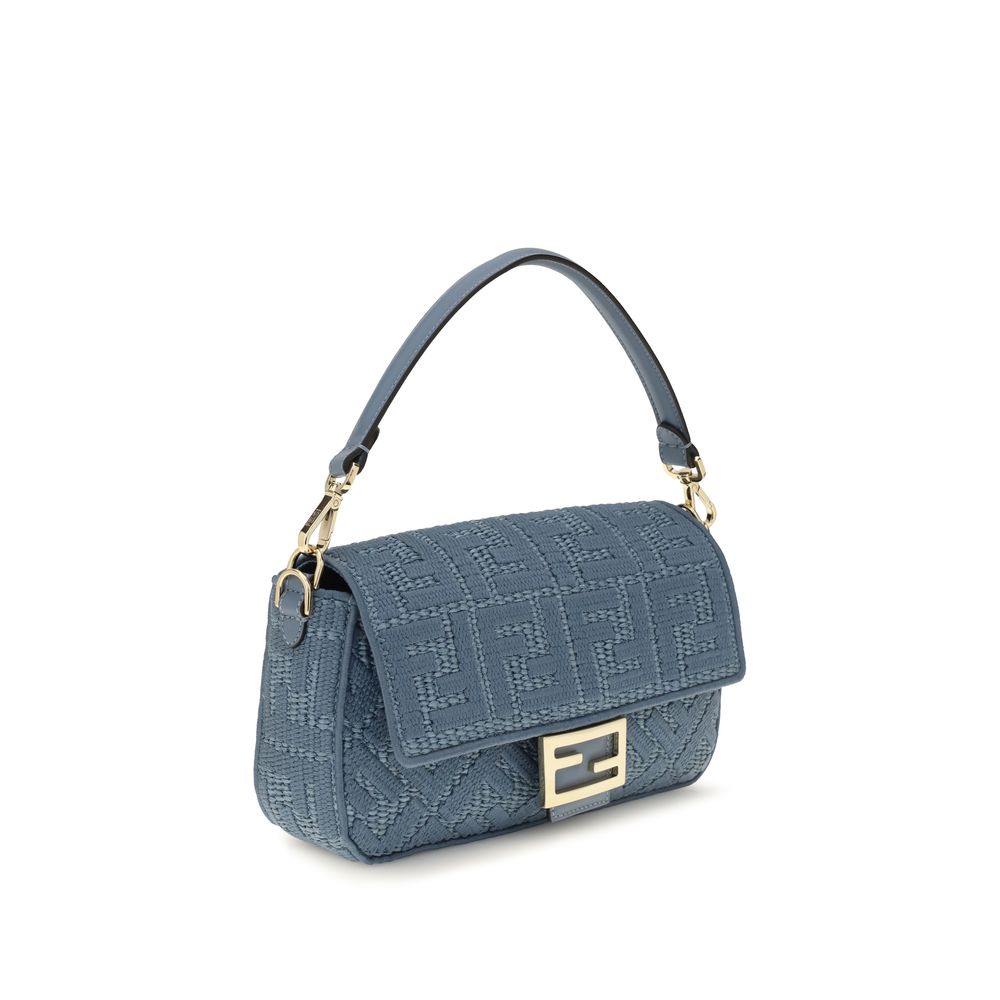 Fendi Blue Raffia Shoulder Bag