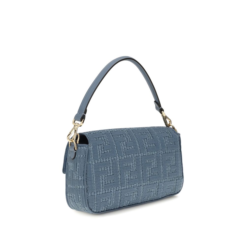 Fendi Blue Raffia Shoulder Bag
