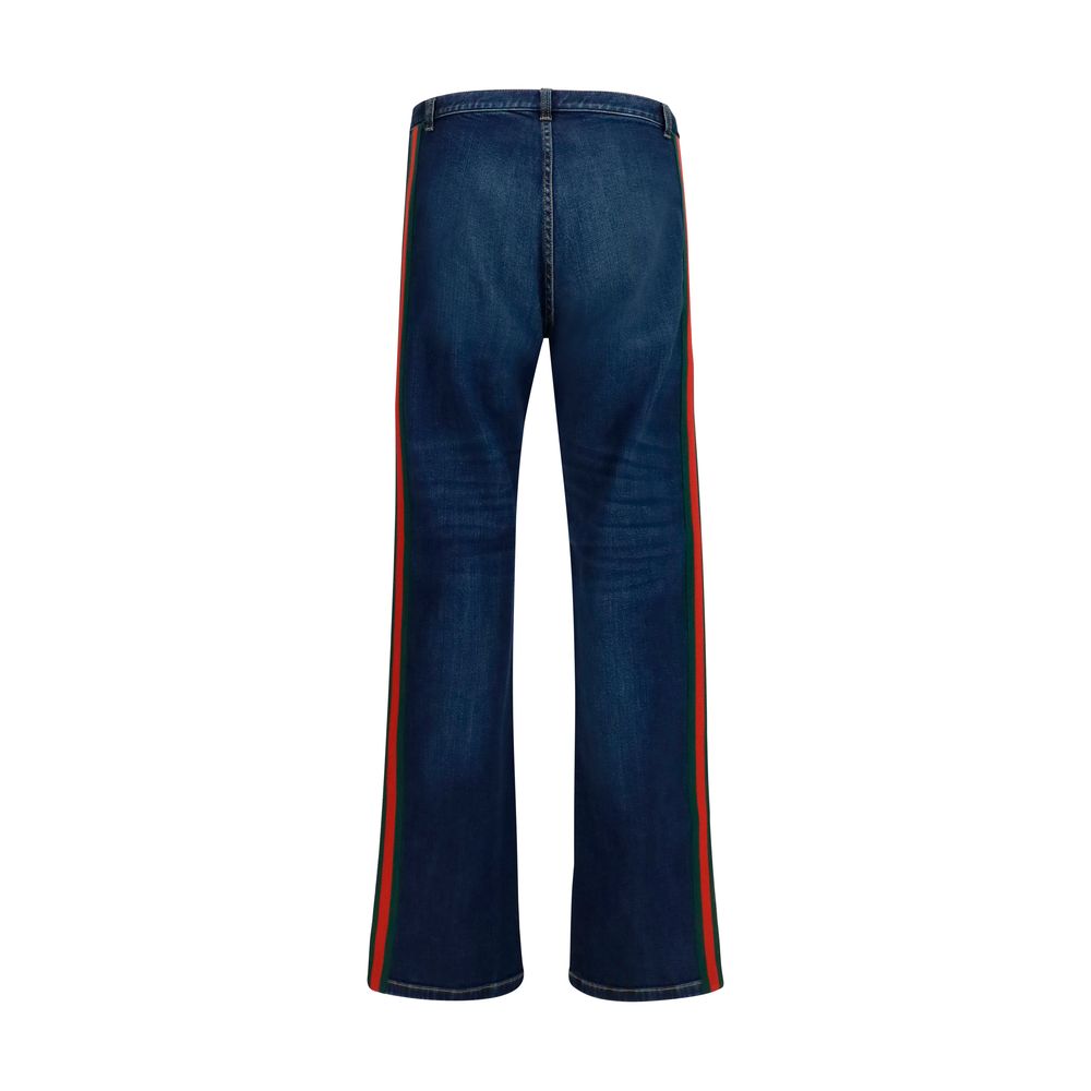 Gucci Blue Cotton Flared Jeans