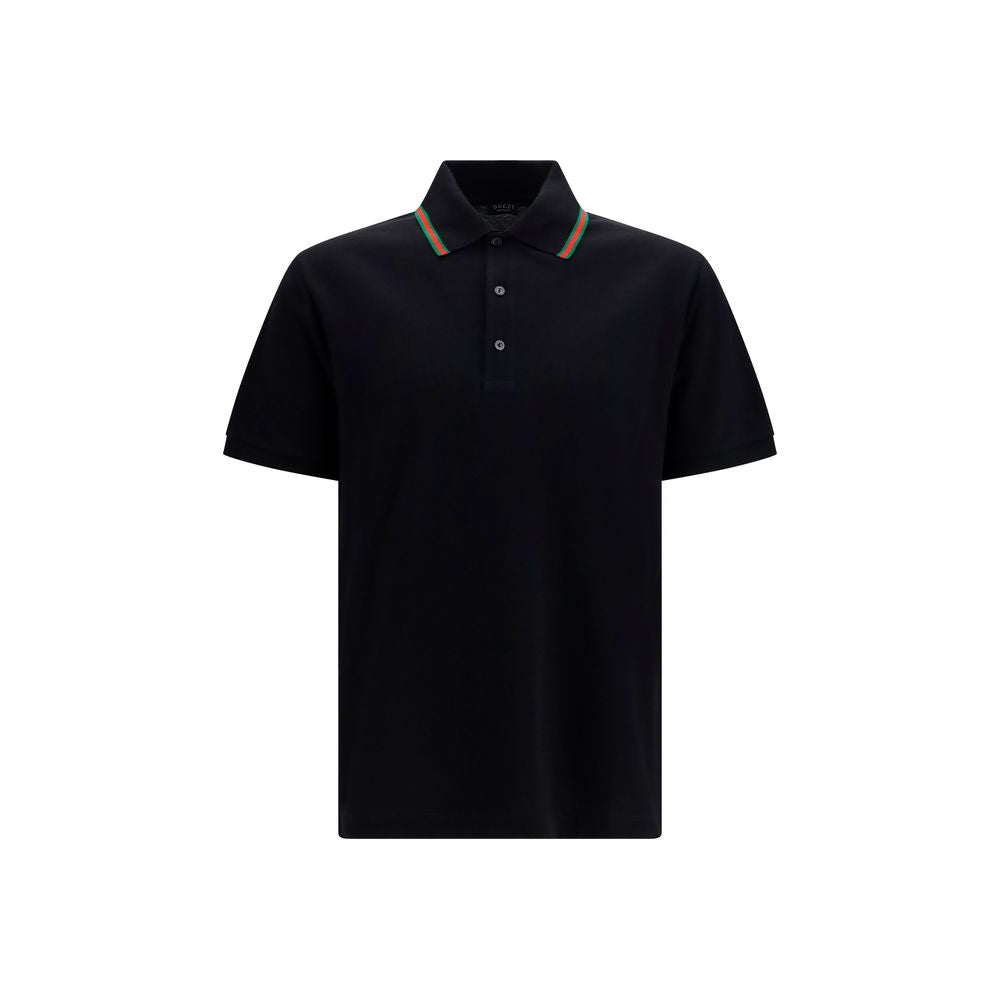Gucci Black Cotton Polo Shirt