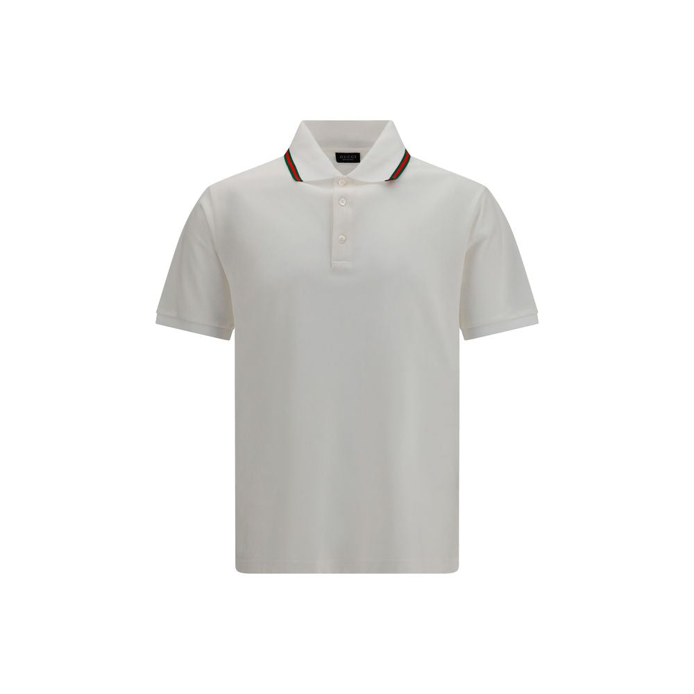Gucci White Cotton Polo Shirt