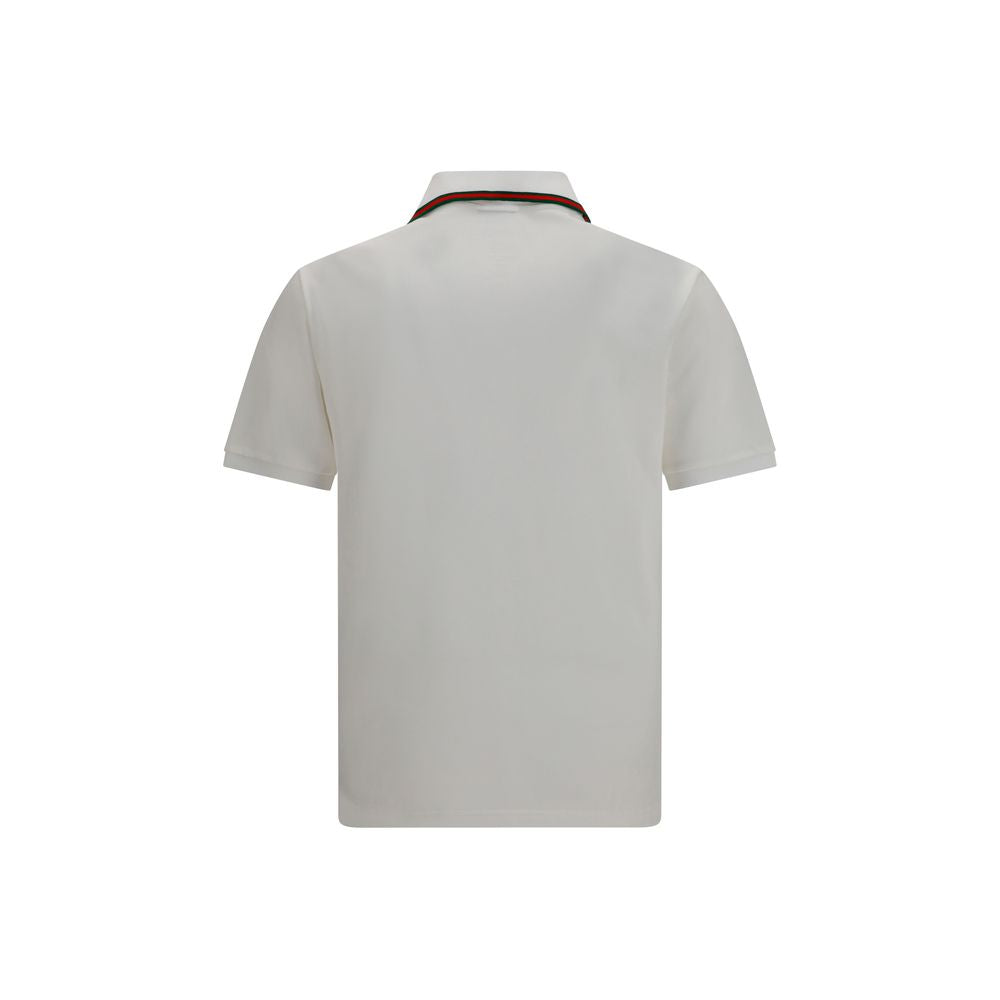 Gucci White Cotton Polo Shirt