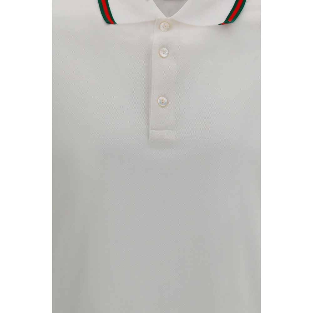 Gucci White Cotton Polo Shirt