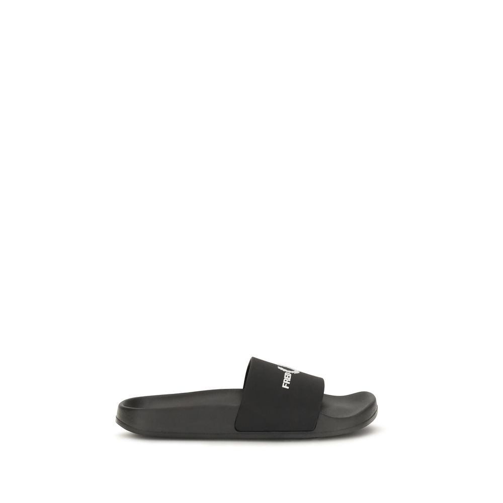 Fred Perry Black Rubber Sandals