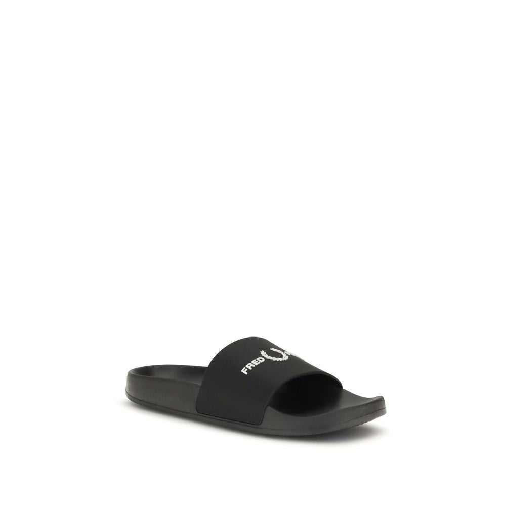 Fred Perry Black Rubber Sandals