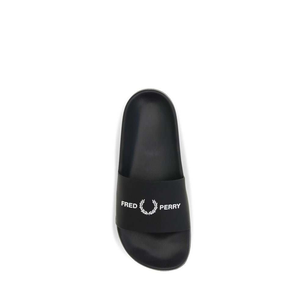 Fred Perry Black Rubber Sandals