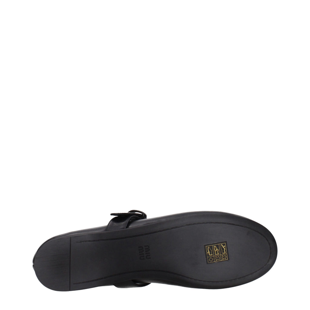 Miu Miu Black Leather Ballet Flats