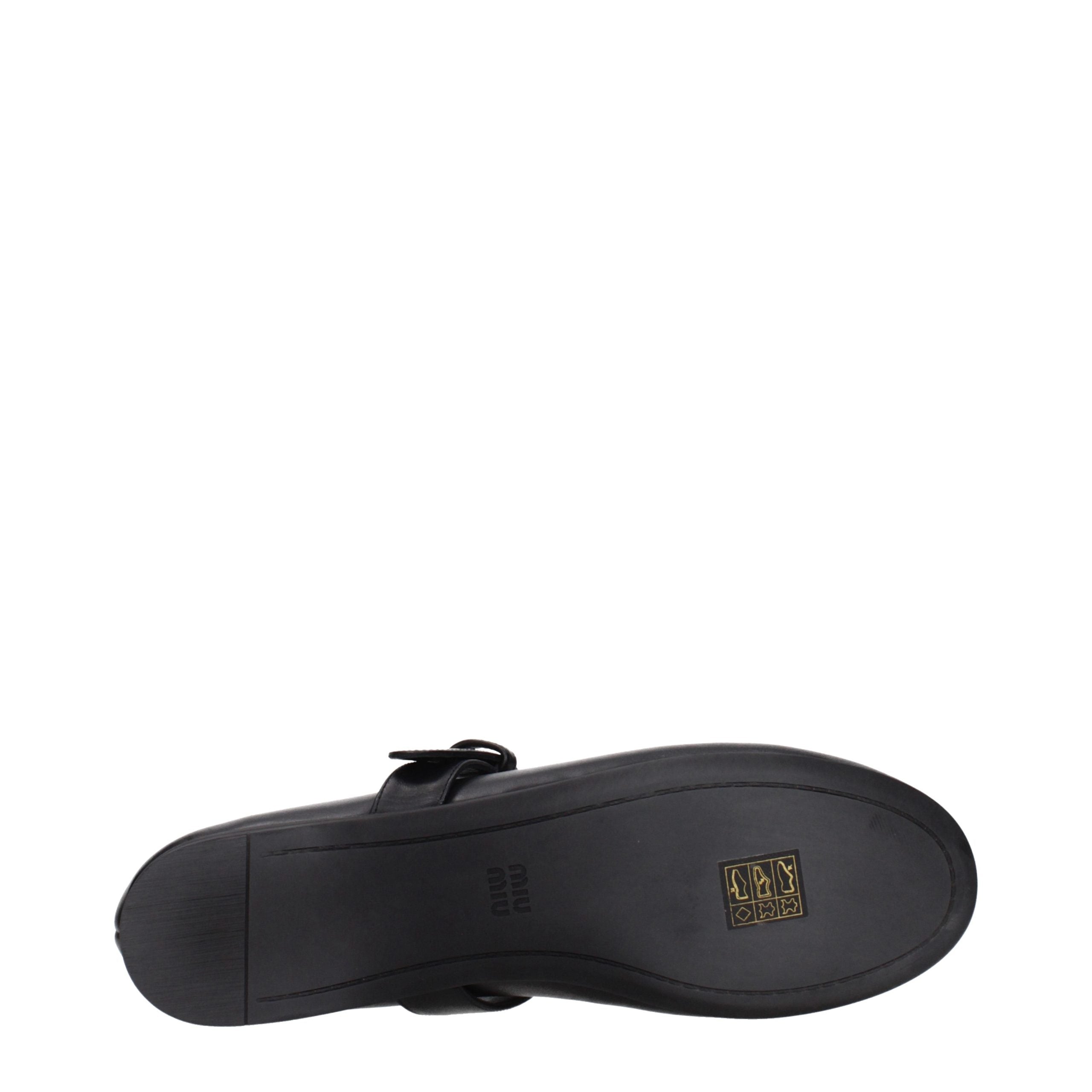 Miu Miu Black Leather Ballet Flats
