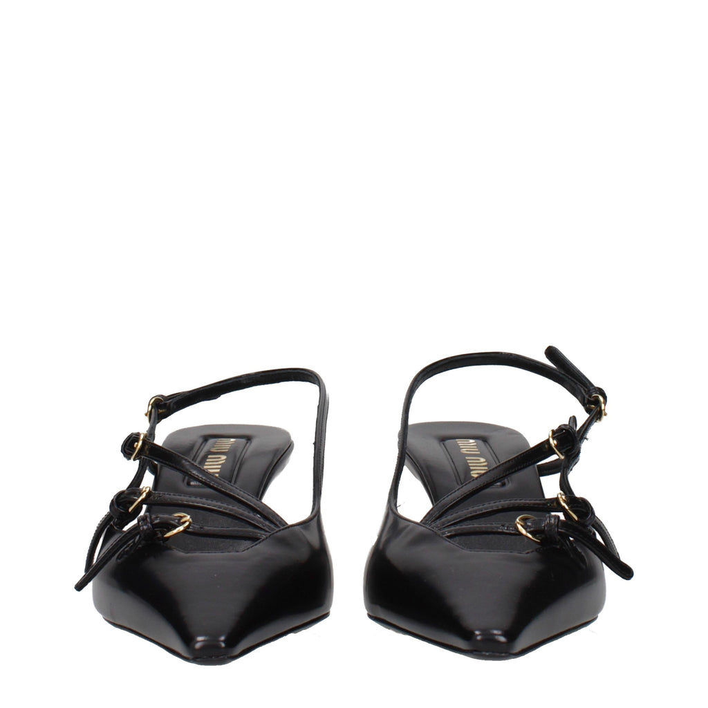 Miu Miu Black Leather High Heel Pumps