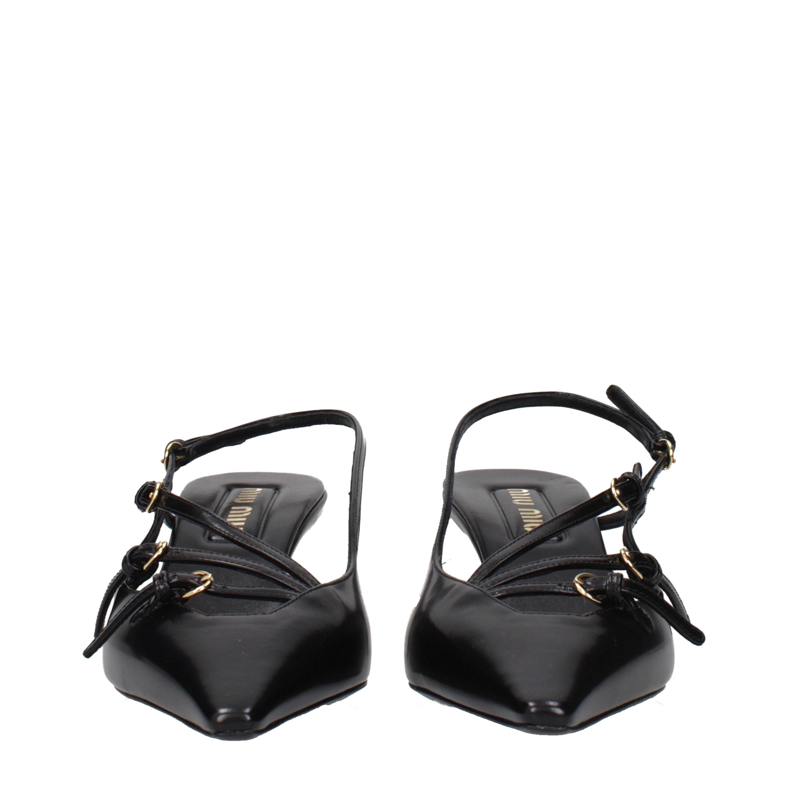 Miu Miu Black Leather High Heel Pumps