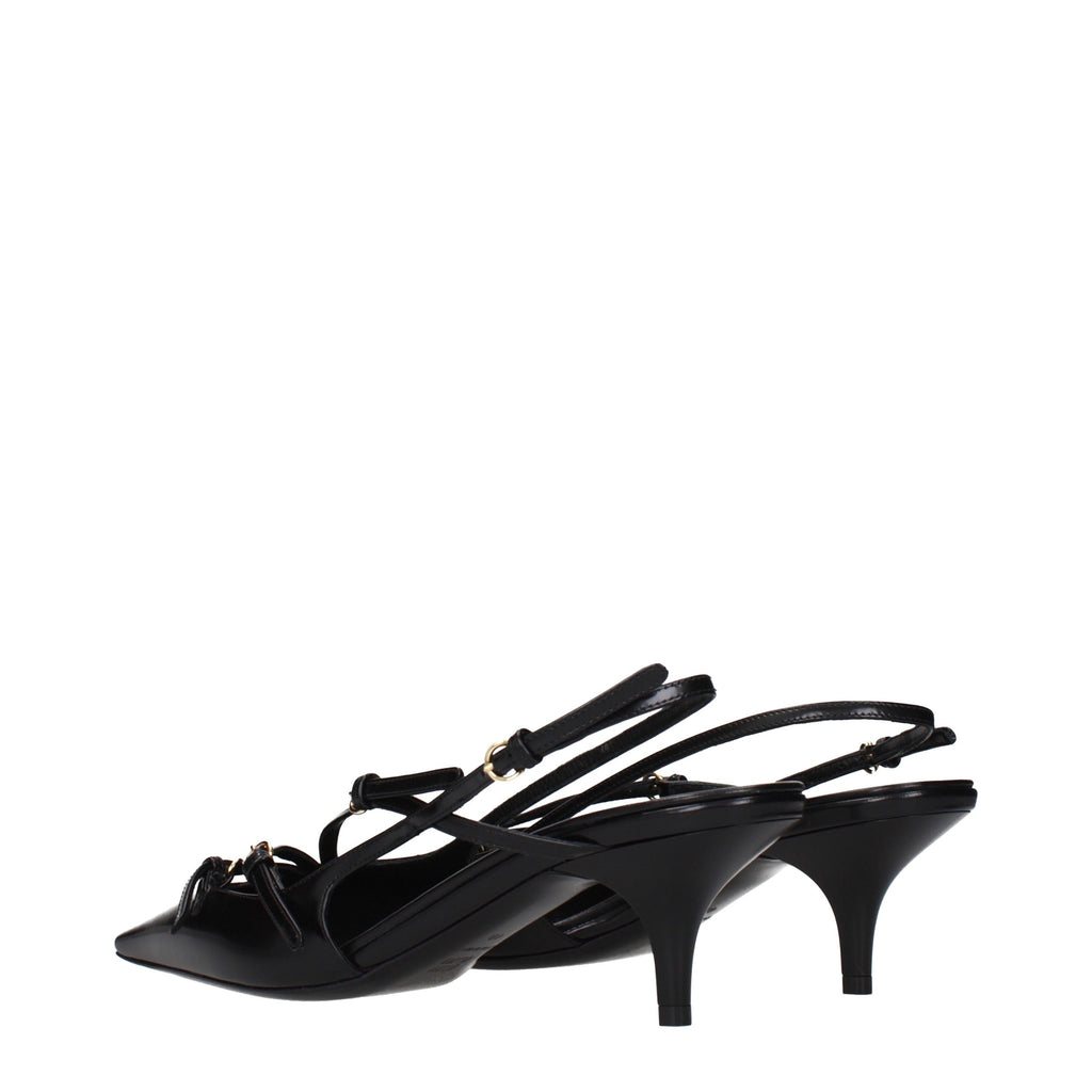 Miu Miu Black Leather High Heel Pumps