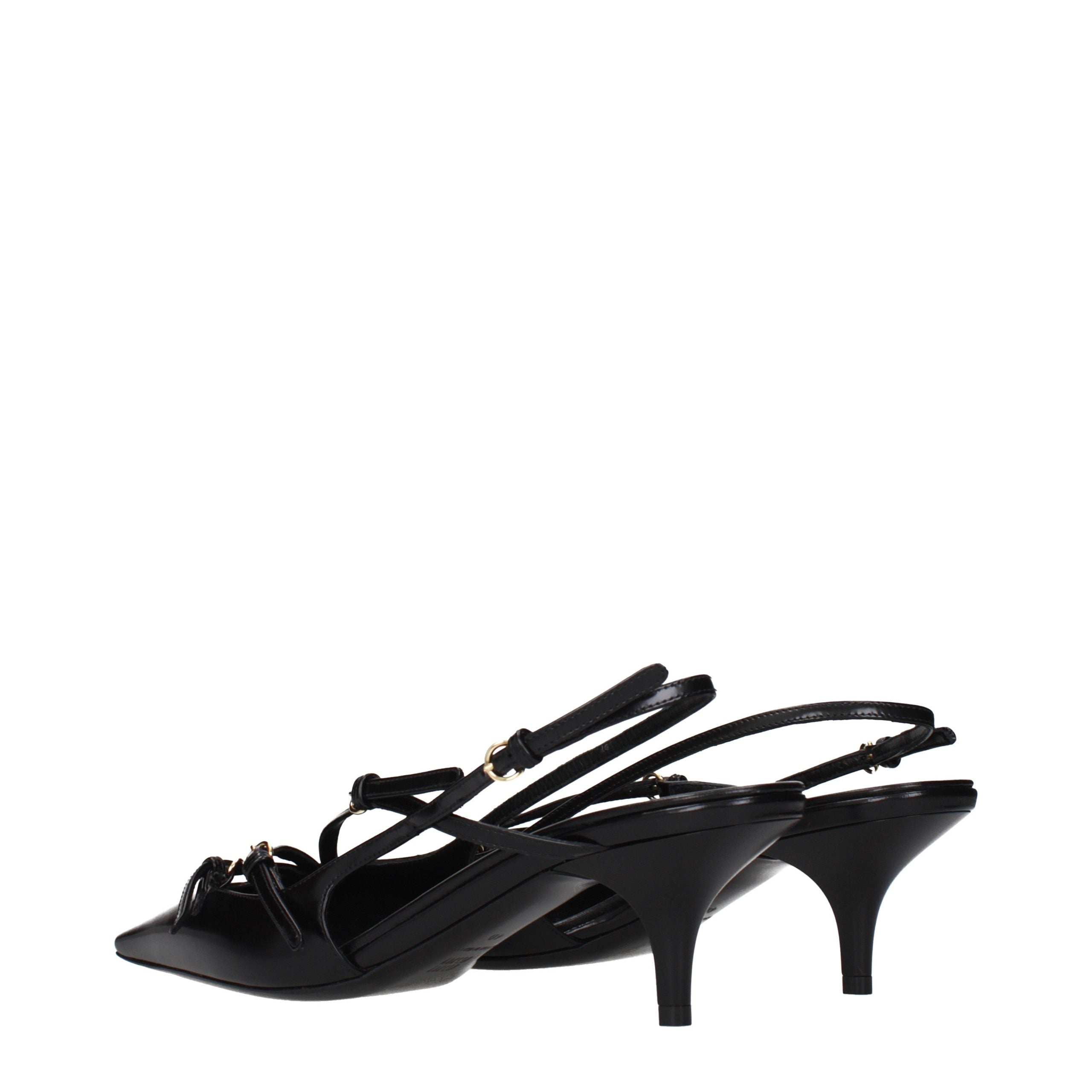 Miu Miu Black Leather High Heel Pumps