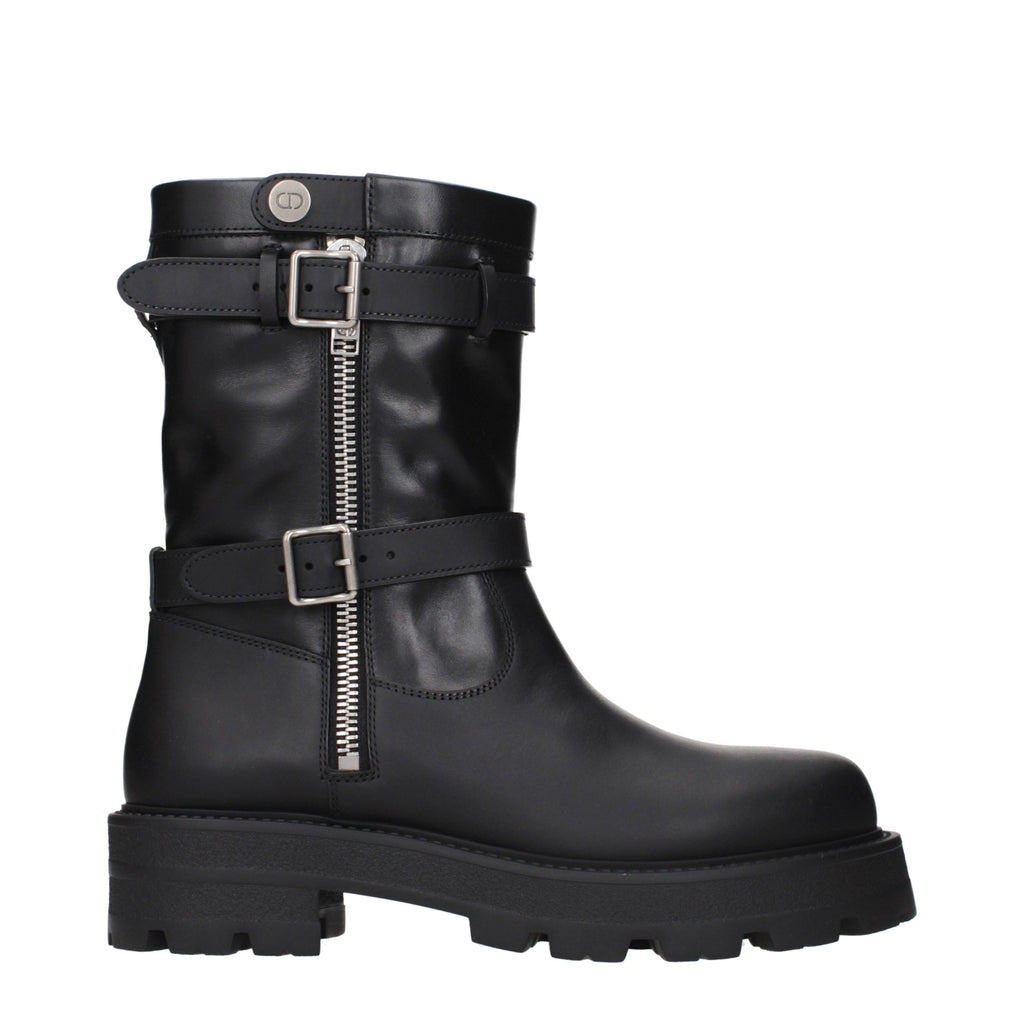 Christian Dior Black Leather Ankle Boots