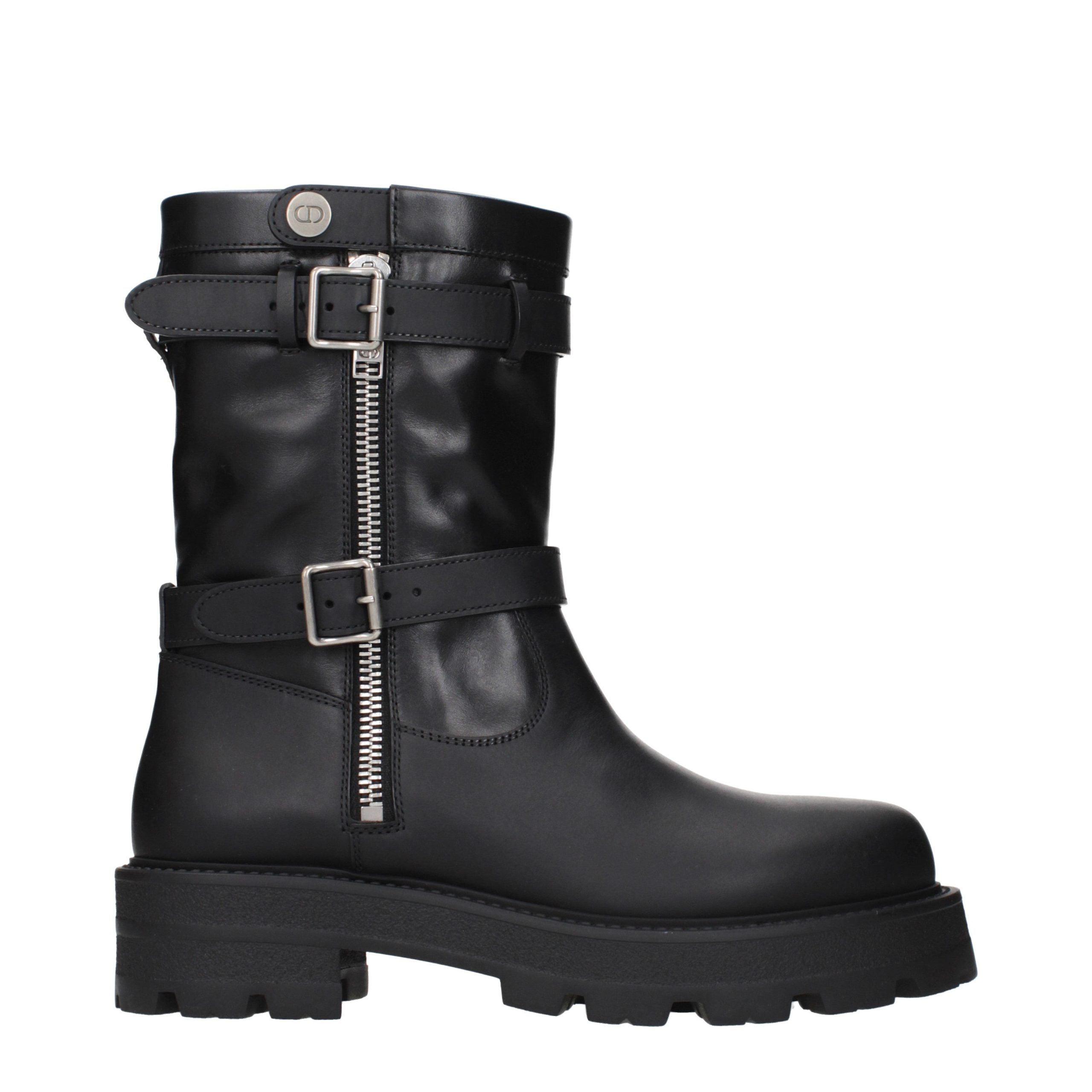 Christian Dior Black Leather Ankle Boots