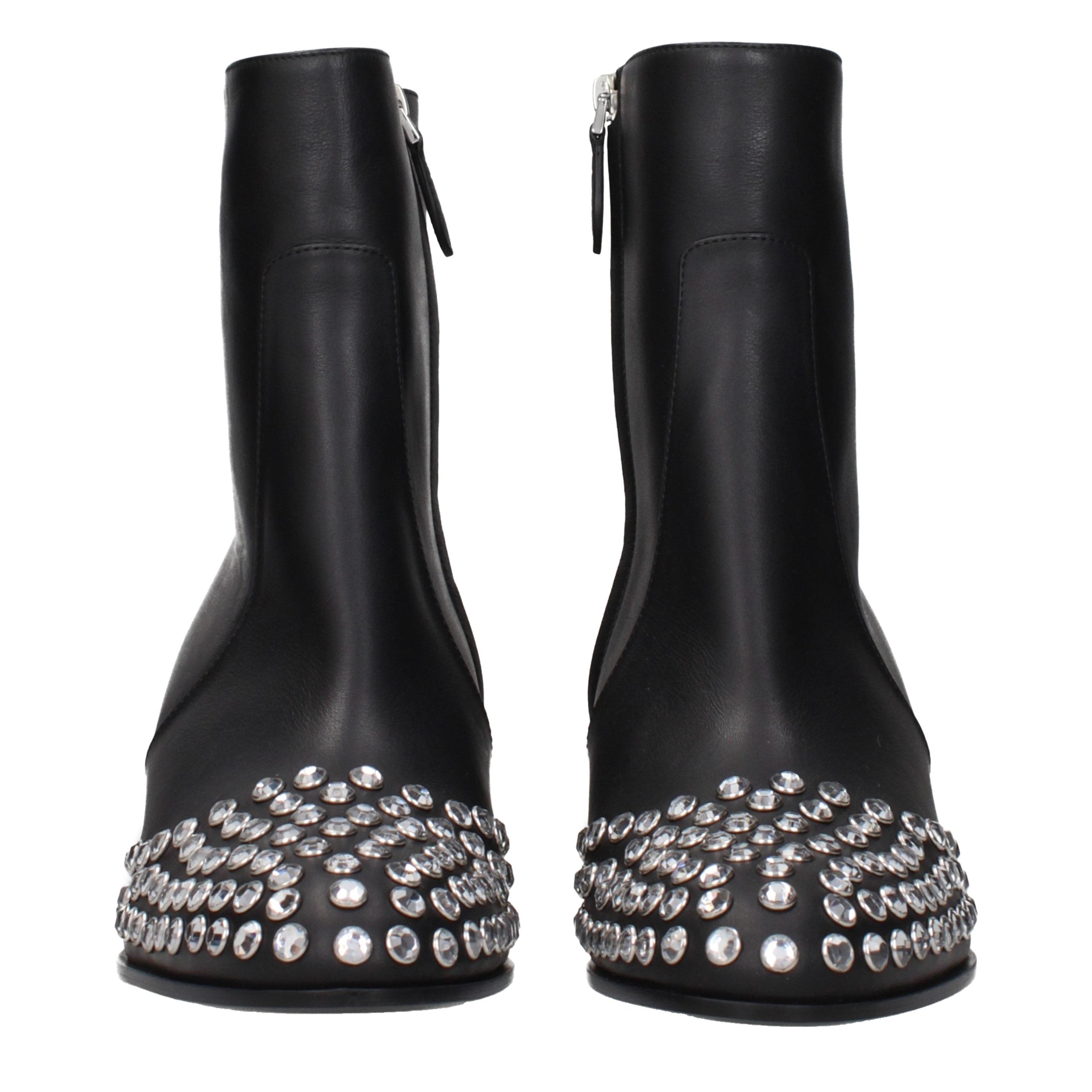Alaïa Black Leather Ankle Boots
