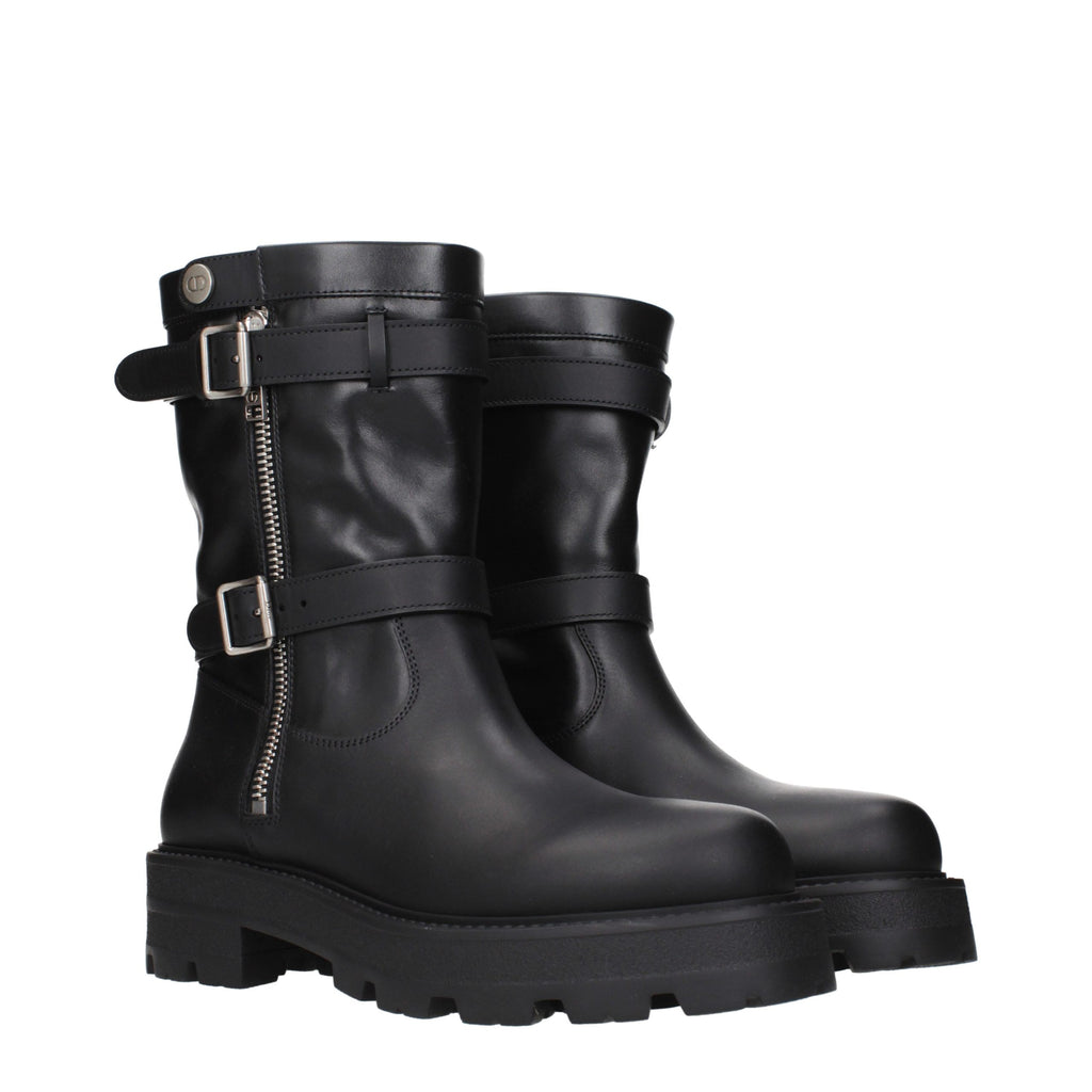 Christian Dior Black Leather Ankle Boots
