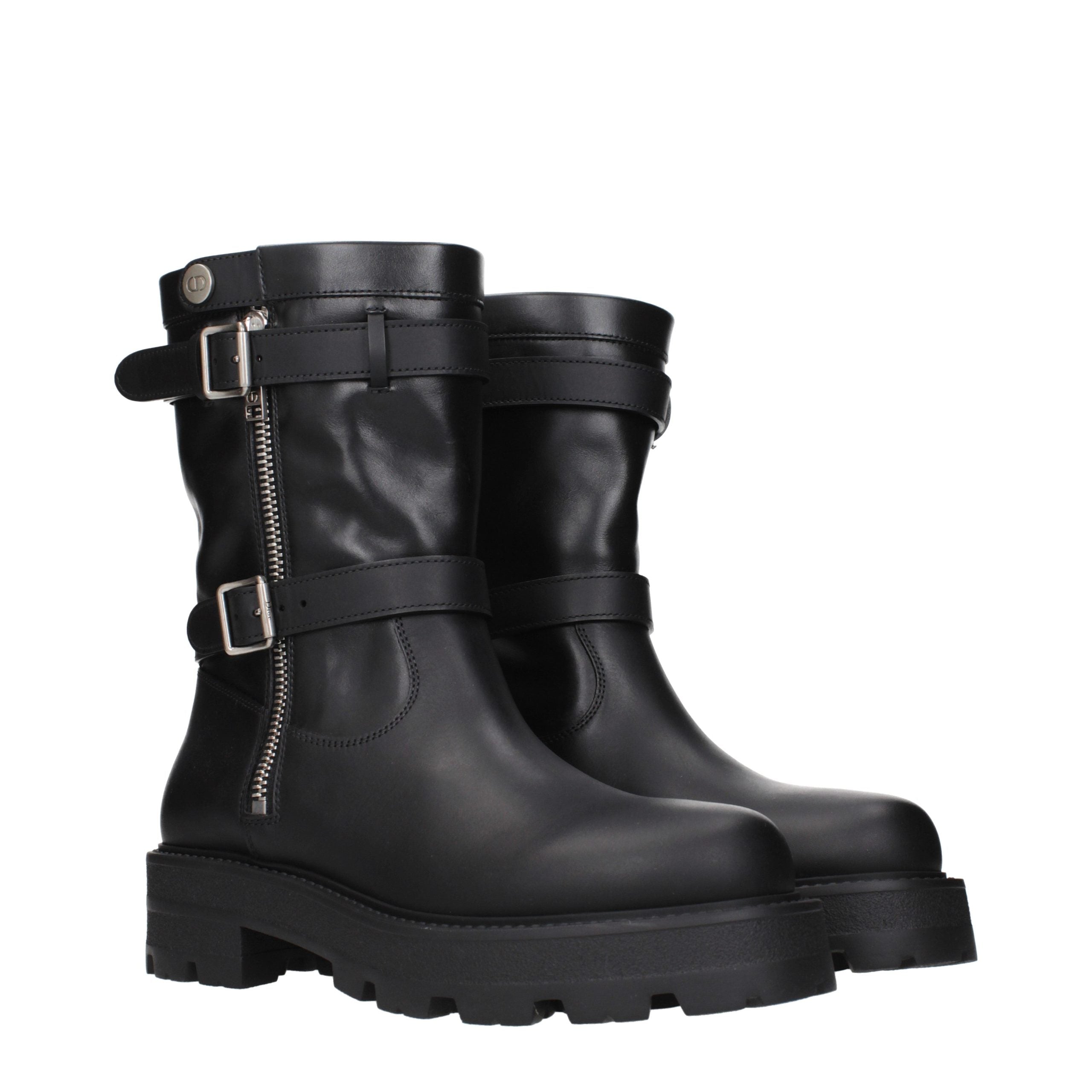 Christian Dior Black Leather Ankle Boots