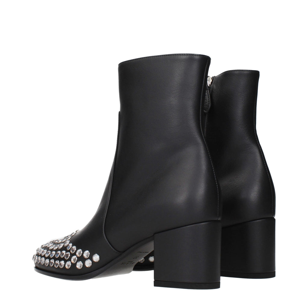 Alaïa Black Leather Ankle Boots