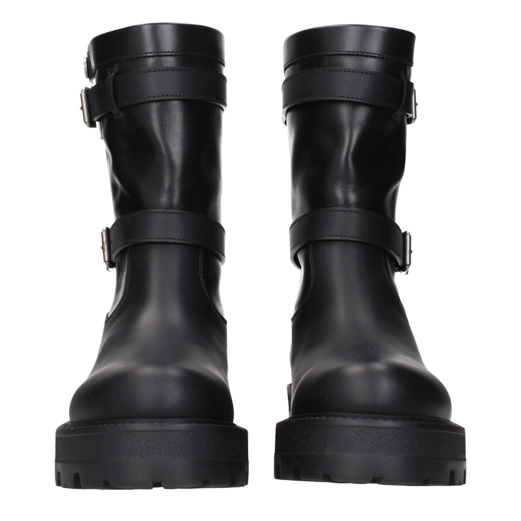 Christian Dior Black Leather Ankle Boots