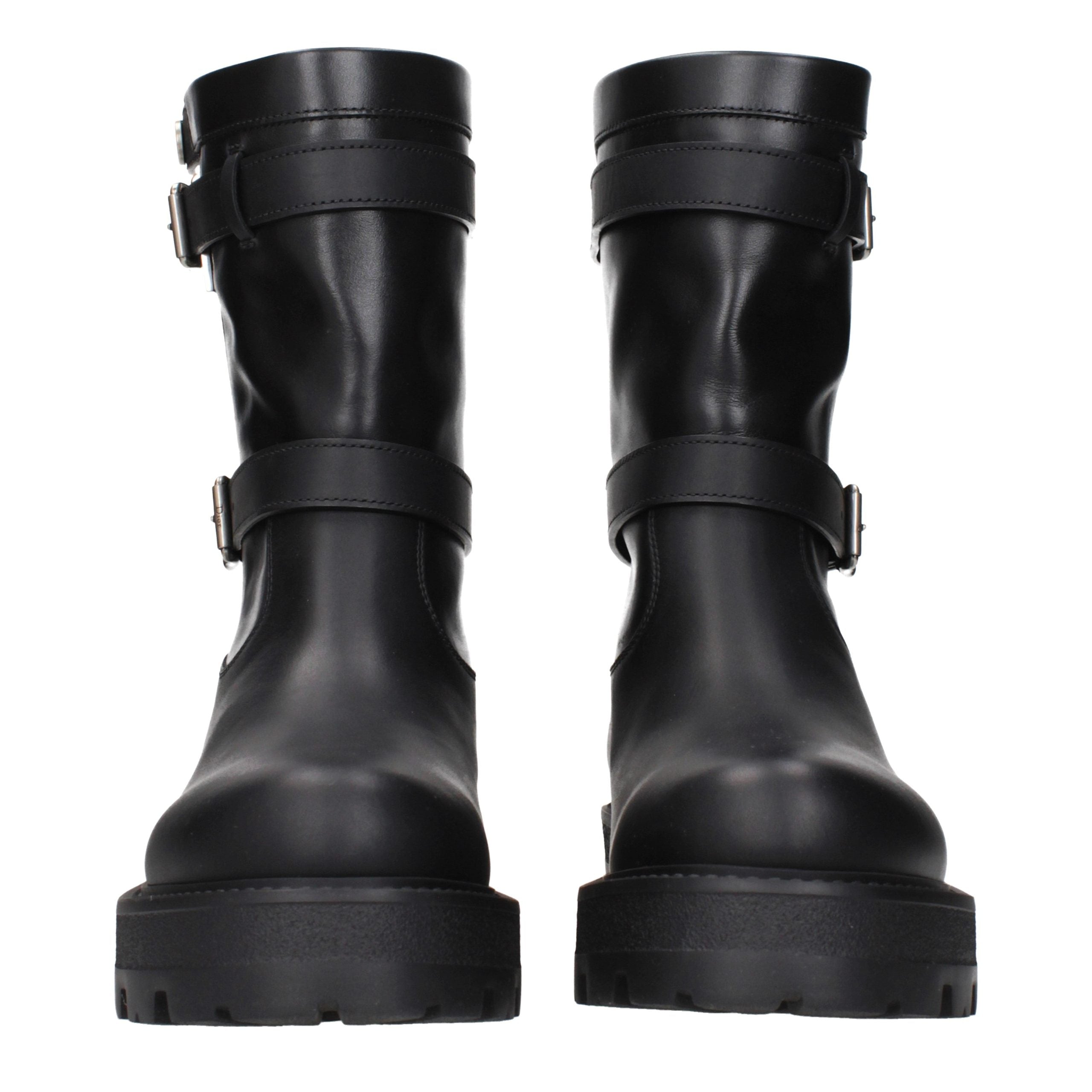 Christian Dior Black Leather Ankle Boots