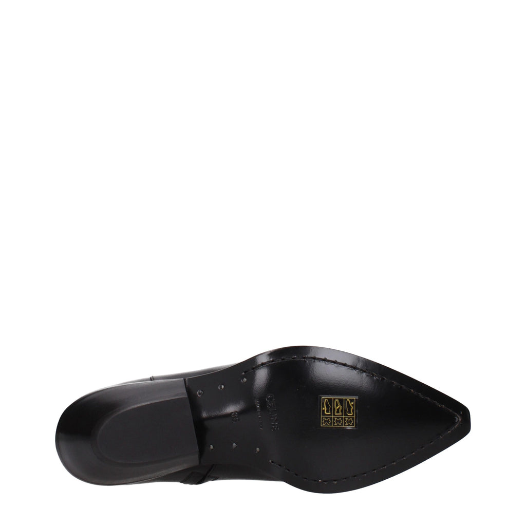 Celine Black Leather Ankle Boots