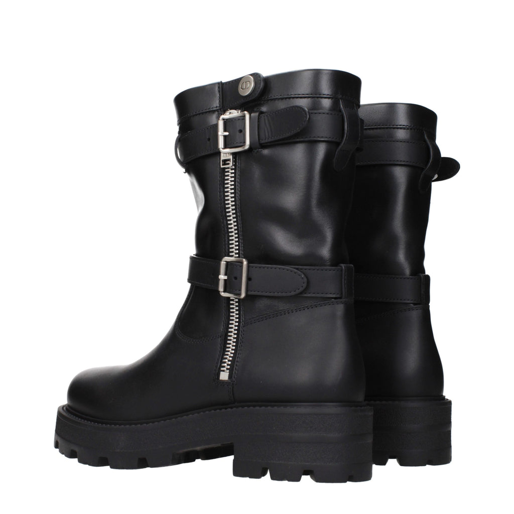 Christian Dior Black Leather Ankle Boots