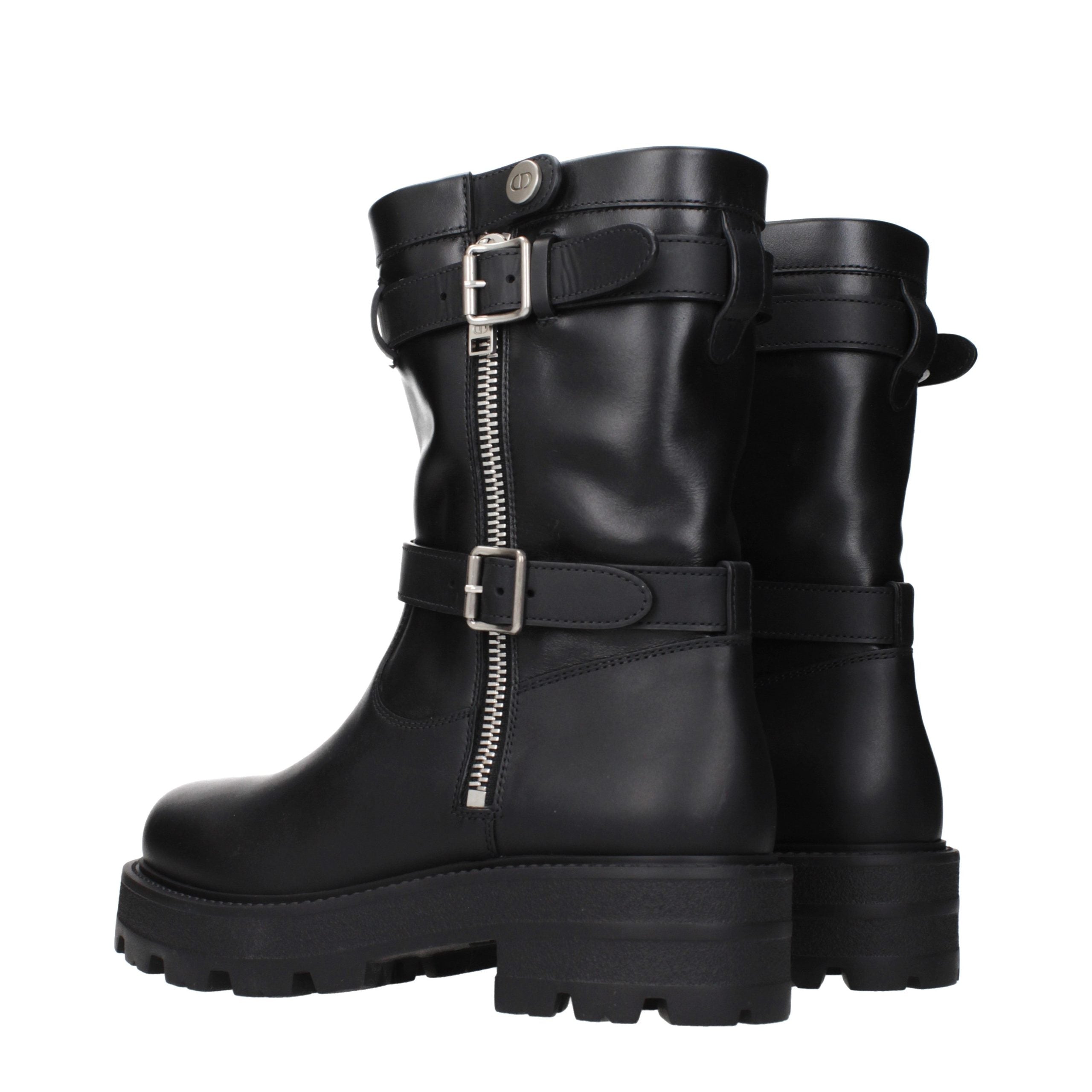 Christian Dior Black Leather Ankle Boots