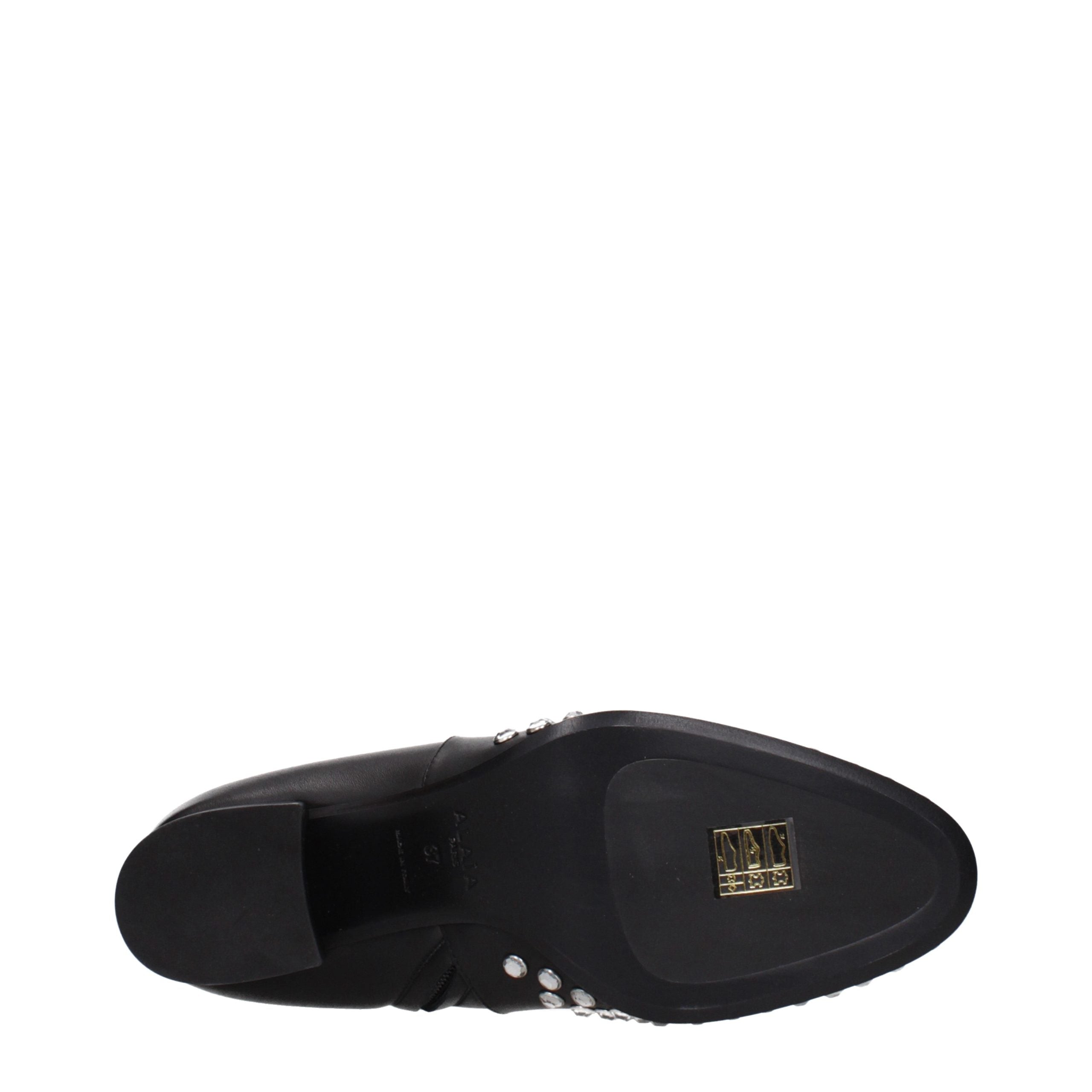 Alaïa Black Leather Ankle Boots