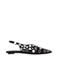 The Attico Black Leather Ballet Flats