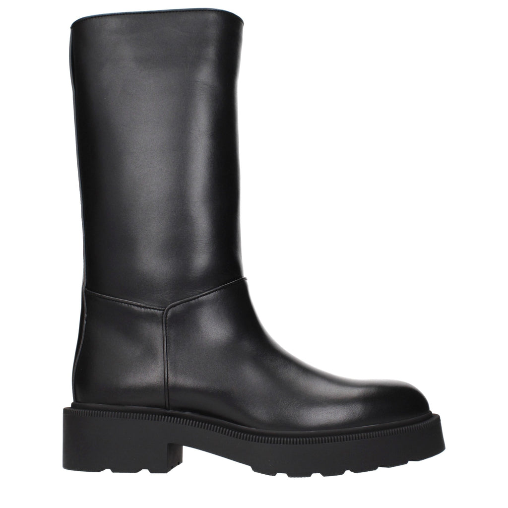The Row Black Leather Boots