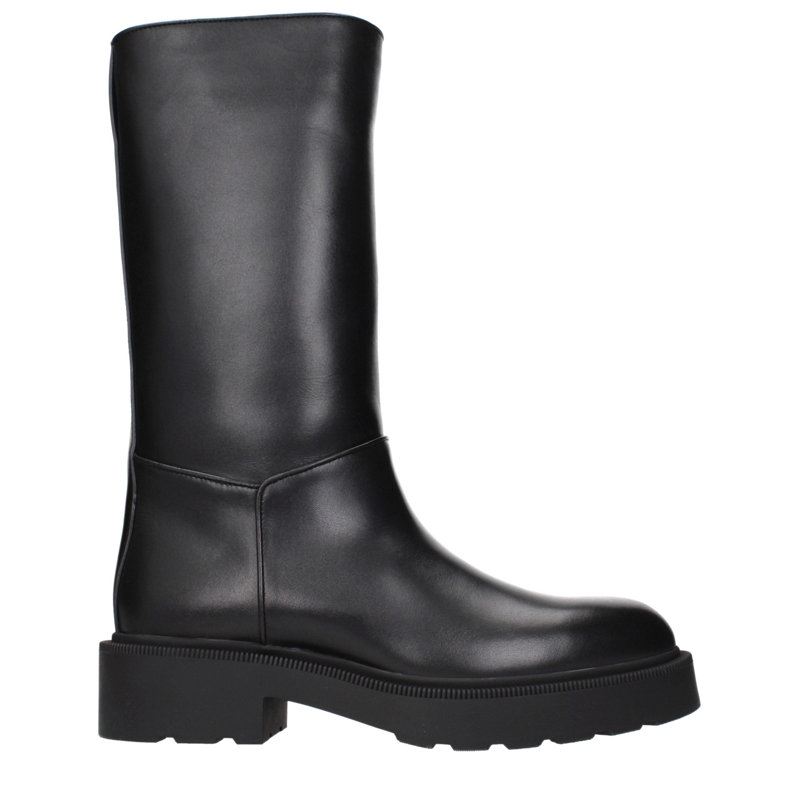 The Row Black Leather Boots