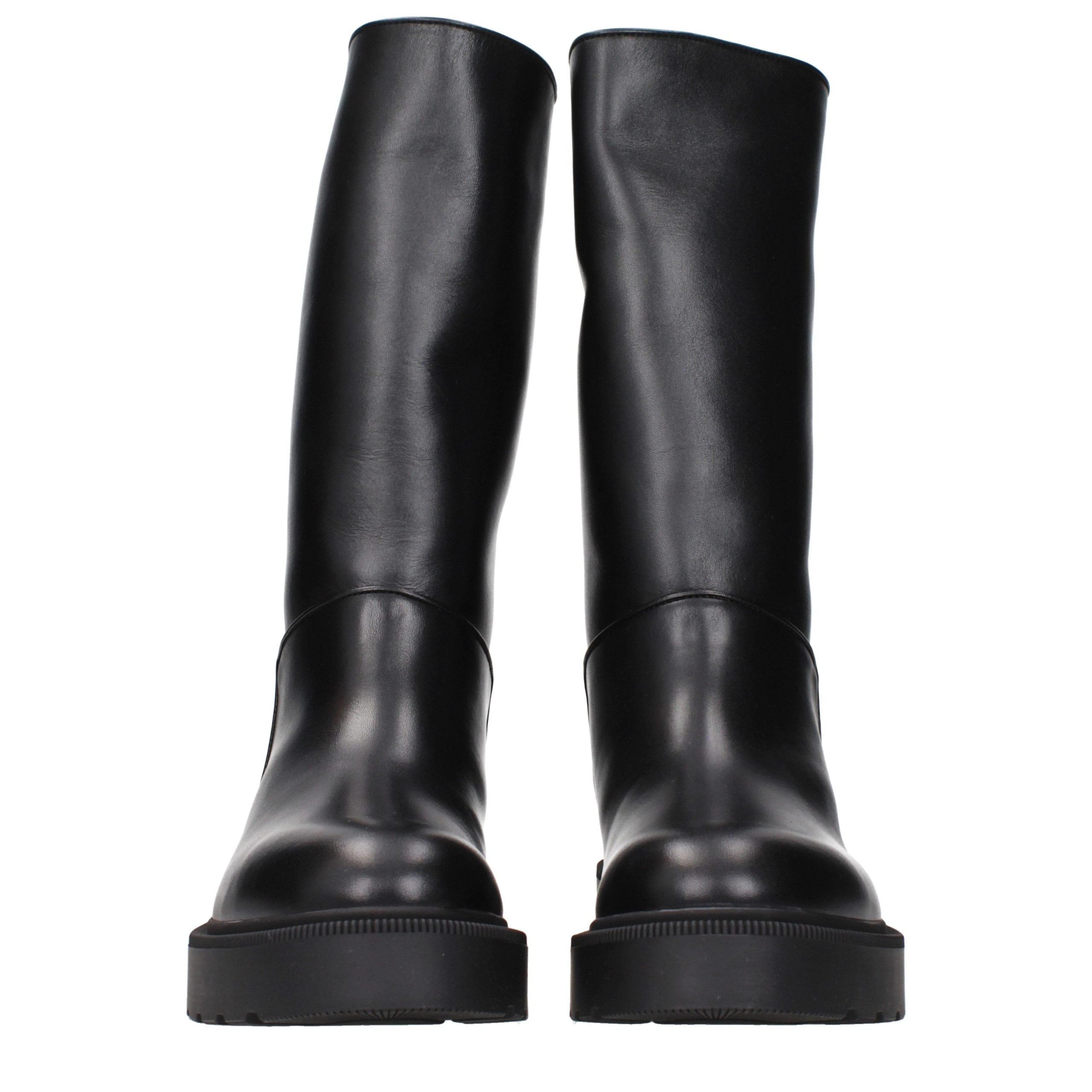 The Row Black Leather Boots