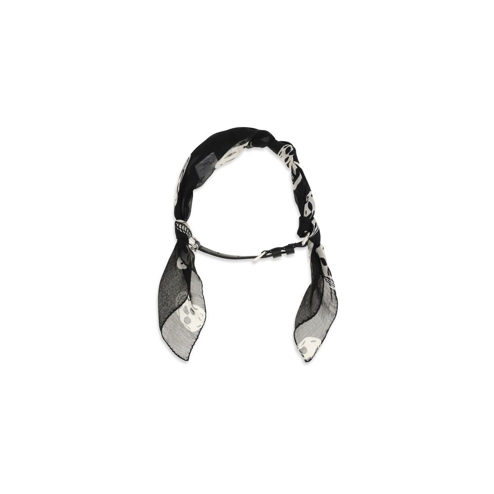 Alexander McQueen Black Silk Scarf