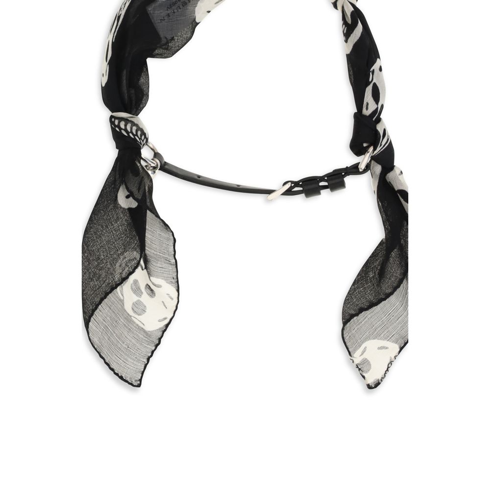 Alexander McQueen Black Silk Scarf