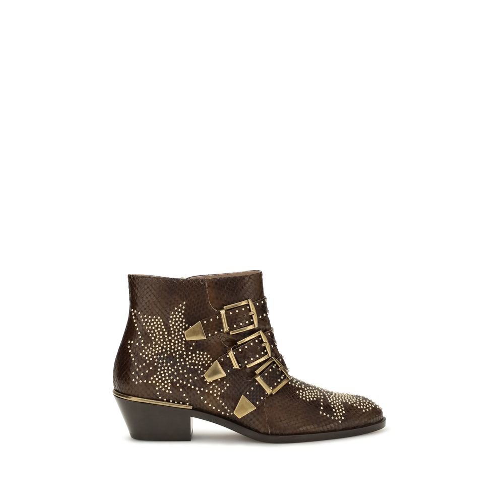 Chloé Brown Calf Leather Bos Taurus Ankle Boots