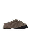 The Attico Gray Leather Slippers