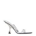 The Attico Gray Leather Stiletto Heel Sandals